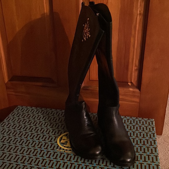 Tory Burch Kiernan 35MM Leather Knee High Riding Boots - Picture 9 of 9